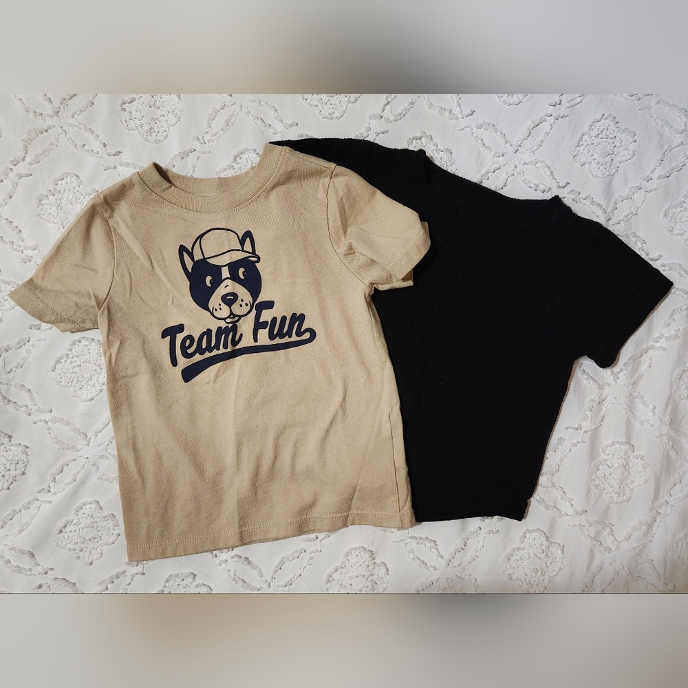 Kids T-Shirt Set - Tan & Black